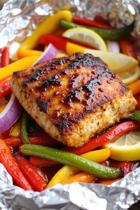 teriyaki bell pepper fish packets