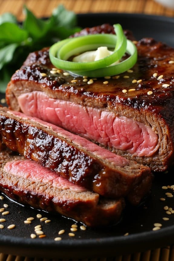 teriyaki glazed grilled ribeye steak