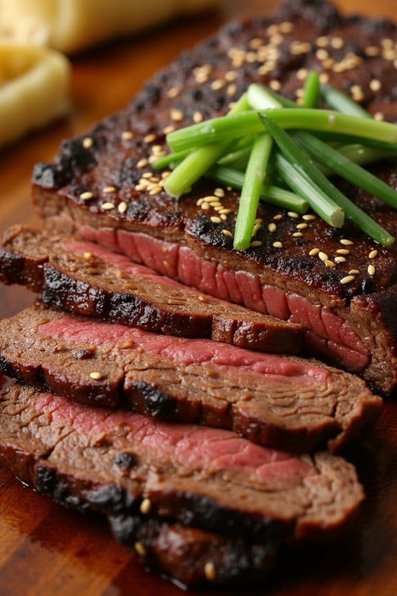 teriyaki glazed skirt steak recipe