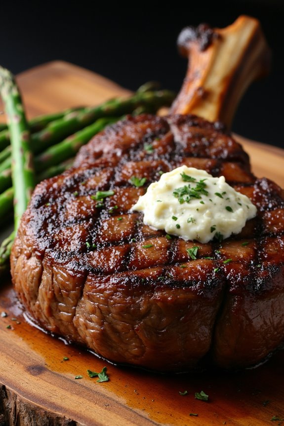 tomahawk steak with herb butter