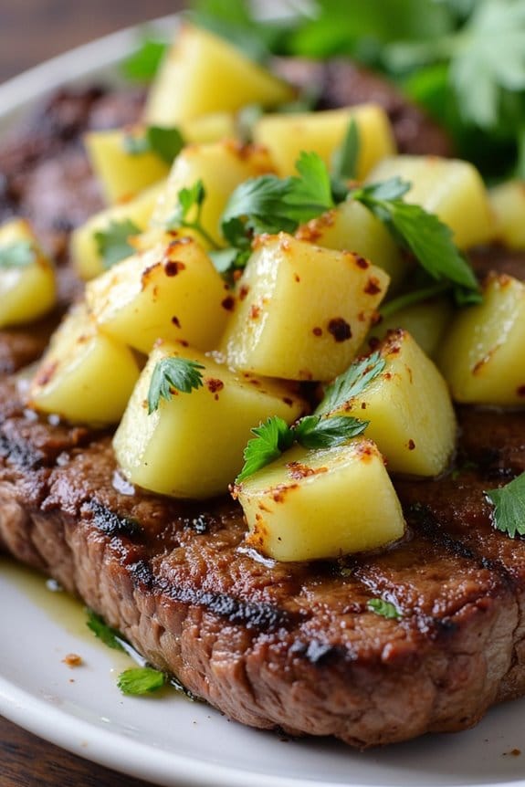 tropical pineapple chimichurri steak