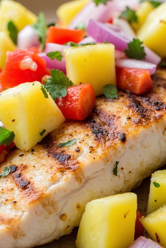 tropical swordfish with salsa