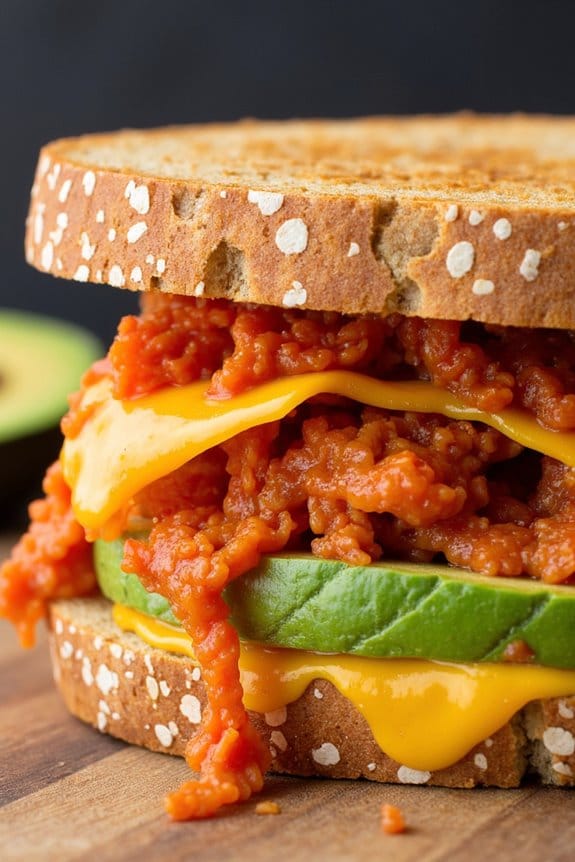 vegan kimchi avocado sandwich delight