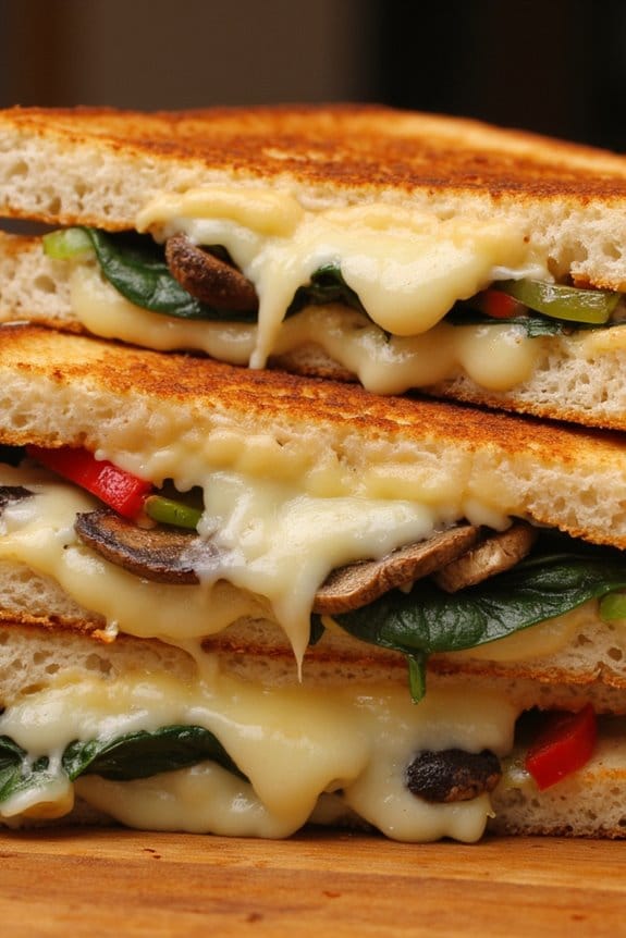 veggie packed grilled cheese delight