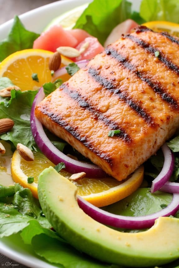 zesty citrus grilled salmon salad