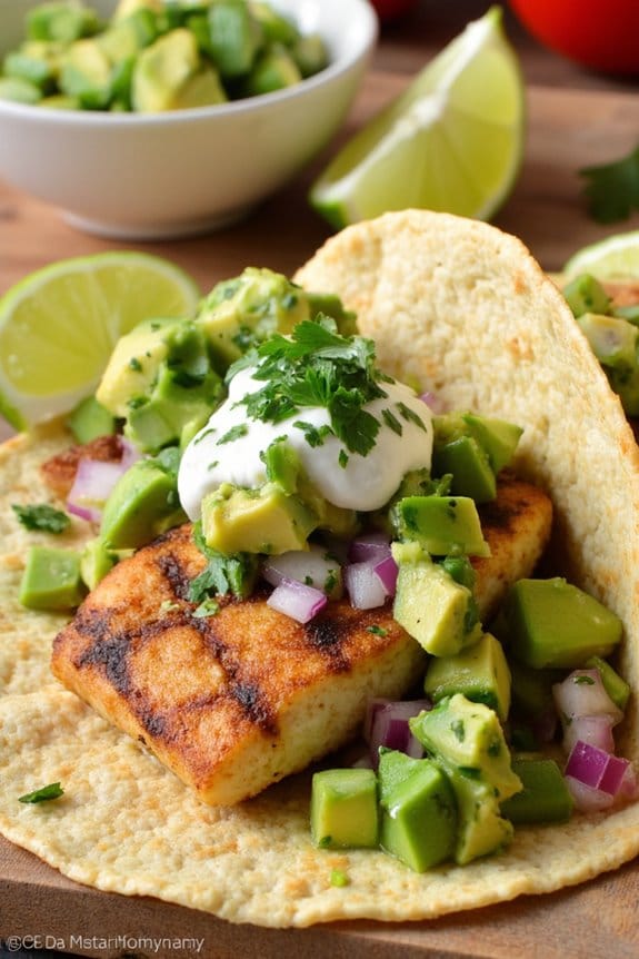 zesty grilled halibut tacos