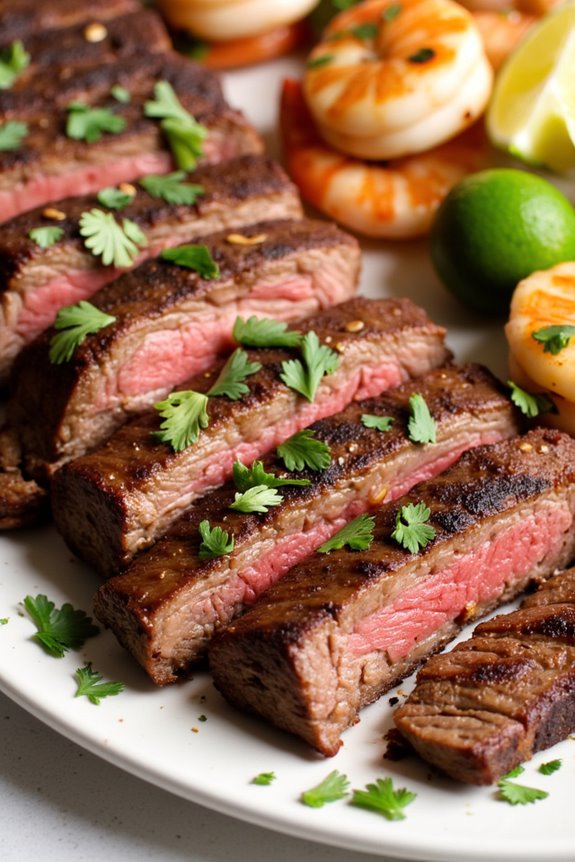 zesty grilled steak and shrimp