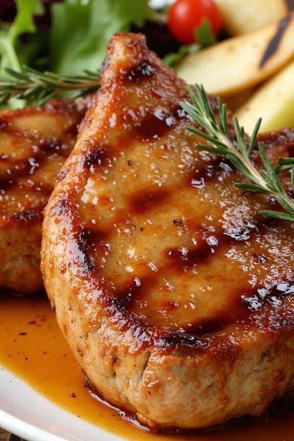 apple glazed grilled pork chops