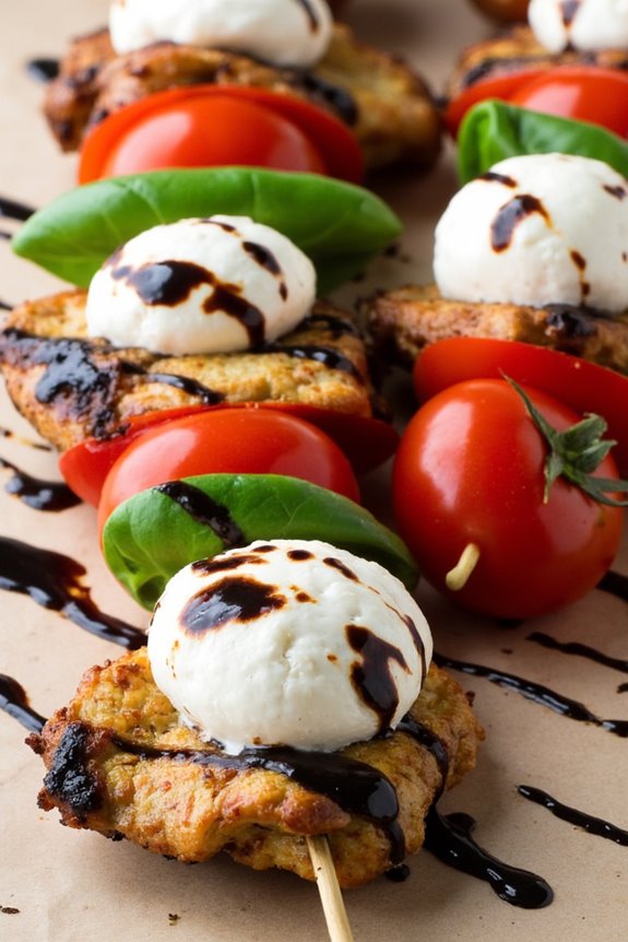 balsamic chicken caprese skewers