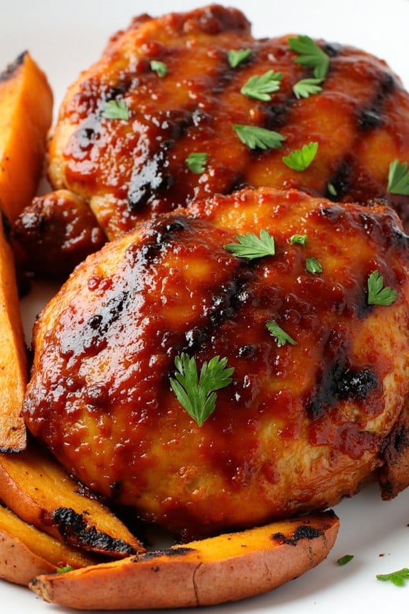 bbq chicken with sweet potatoes