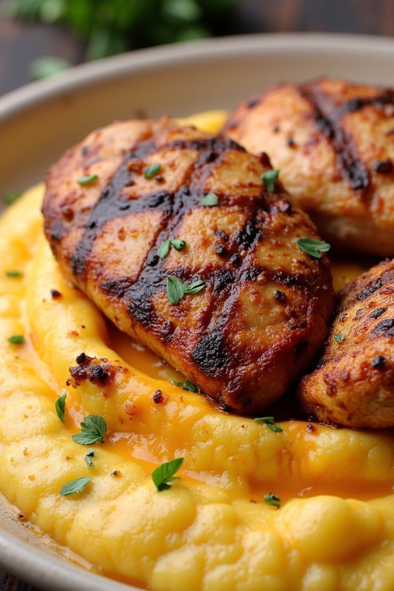 cajun chicken with cheesy grits