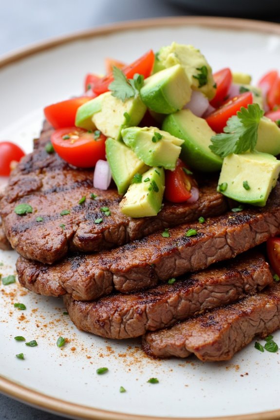 cajun steak with avocado salsa