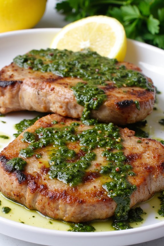 chimichurri marinated pork chops
