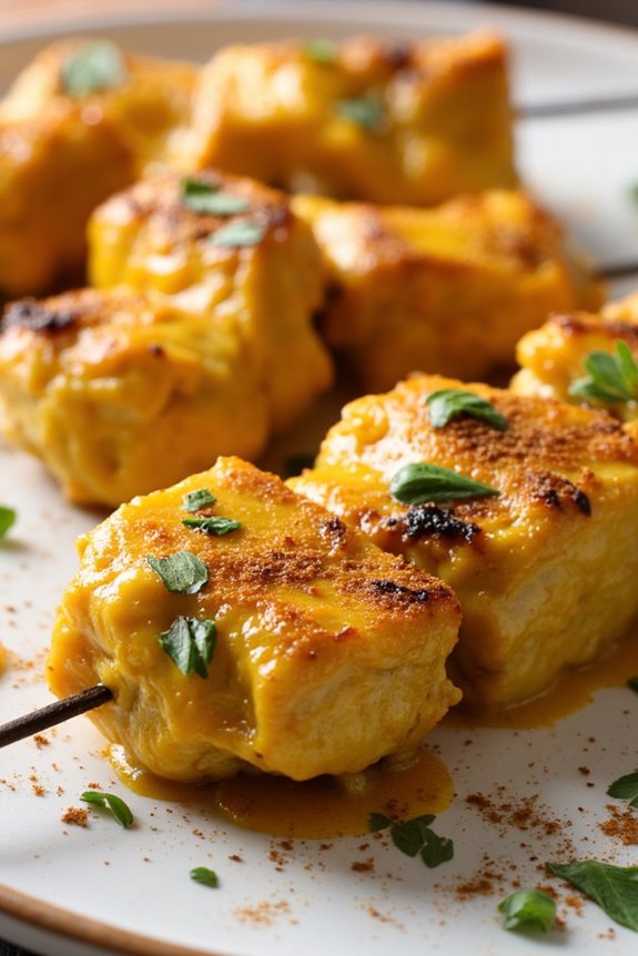 coconut curry chicken skewers