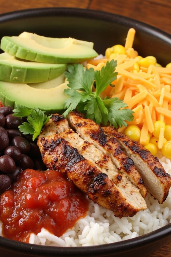 flavorful chipotle chicken bowls