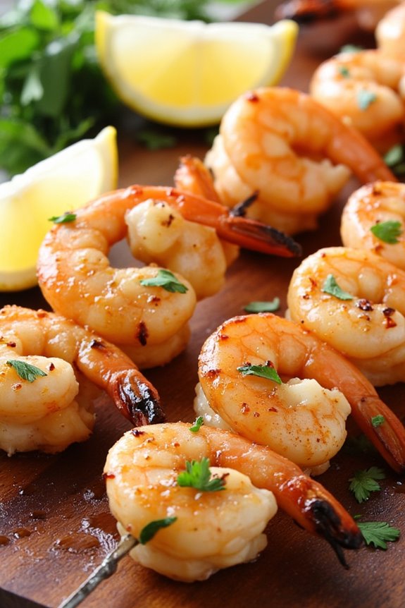garlic butter shrimp skewers