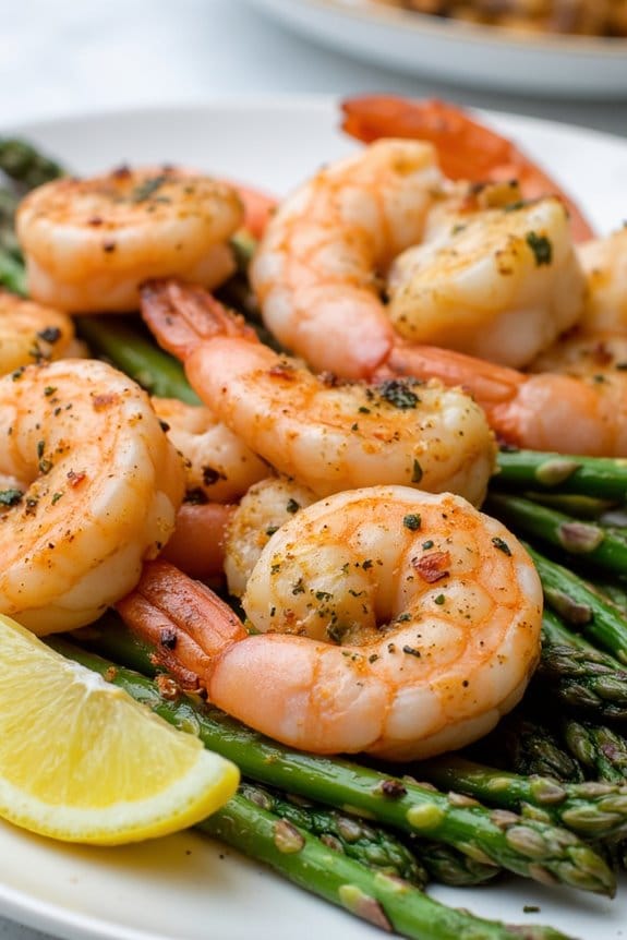 garlic herb shrimp asparagus dish