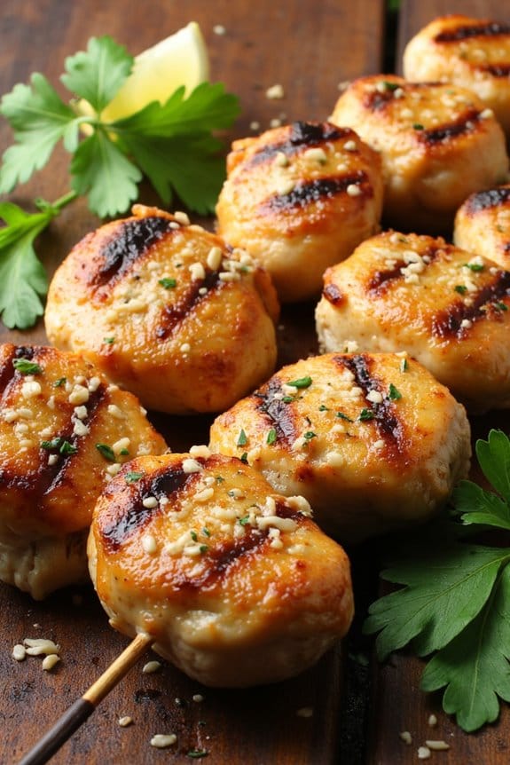 garlic parmesan chicken skewers