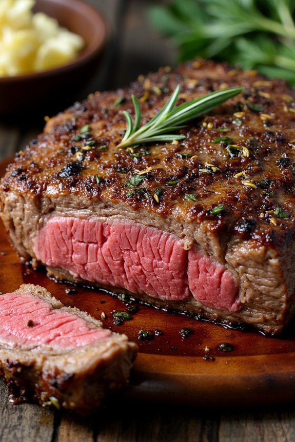 gourmet herb crusted porterhouse steak
