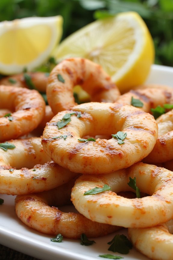 grilled calamari with lemon parsley