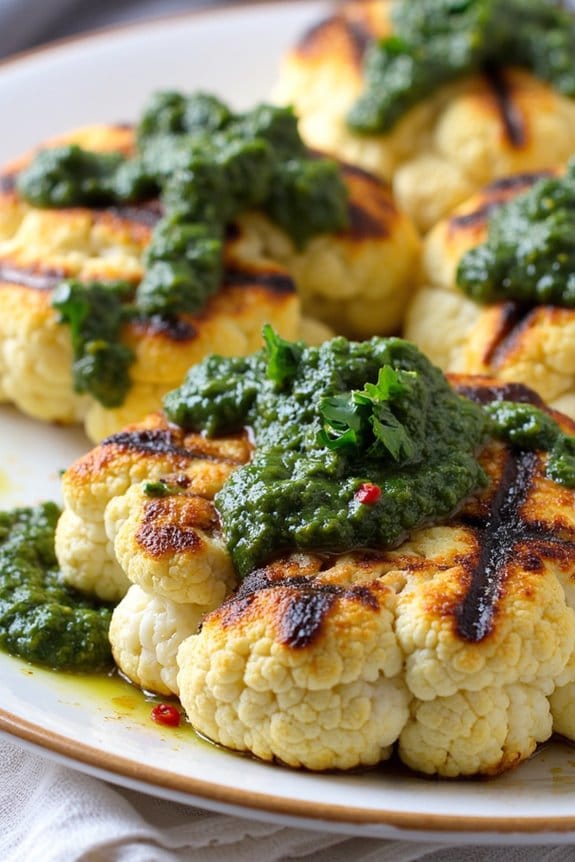 grilled cauliflower with chimichurri