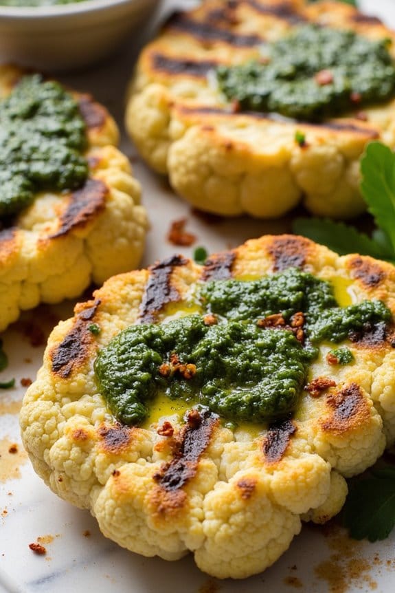 grilled cauliflower with chimichurri