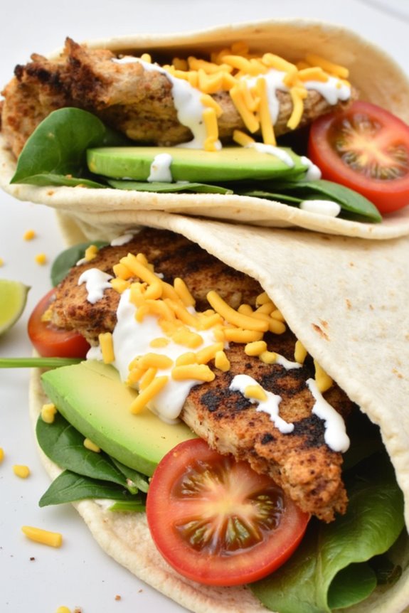 grilled chicken avocado wraps