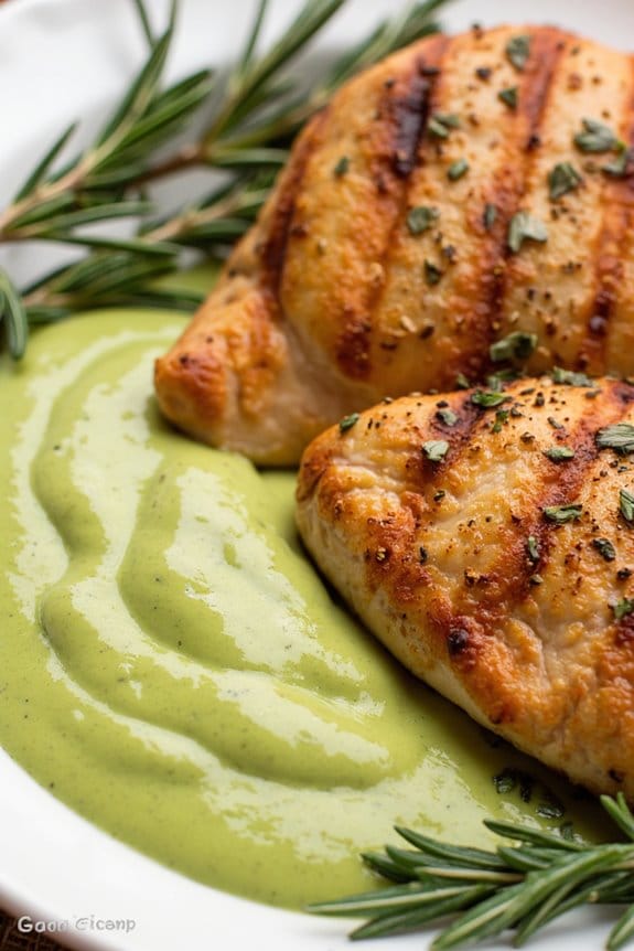 grilled chicken with avocado cream