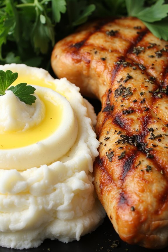 grilled chicken with mashed potatoes