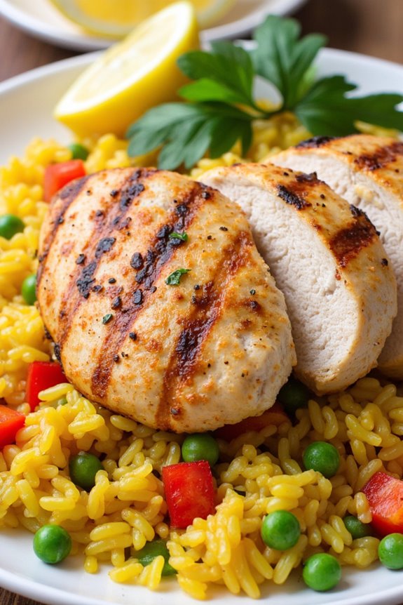 grilled chicken with mediterranean rice