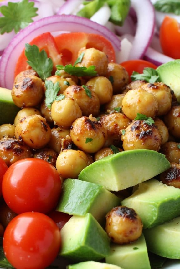 grilled chickpea avocado salad