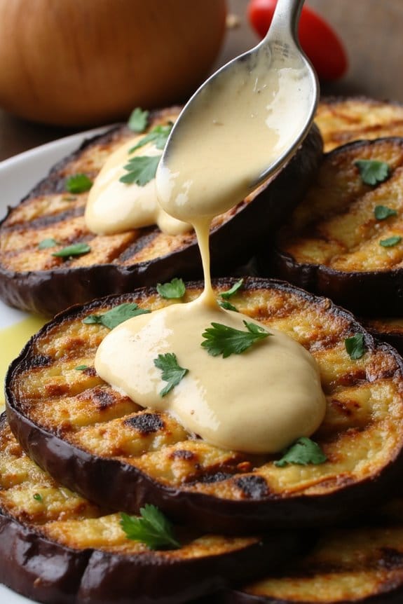 grilled eggplant with tahini
