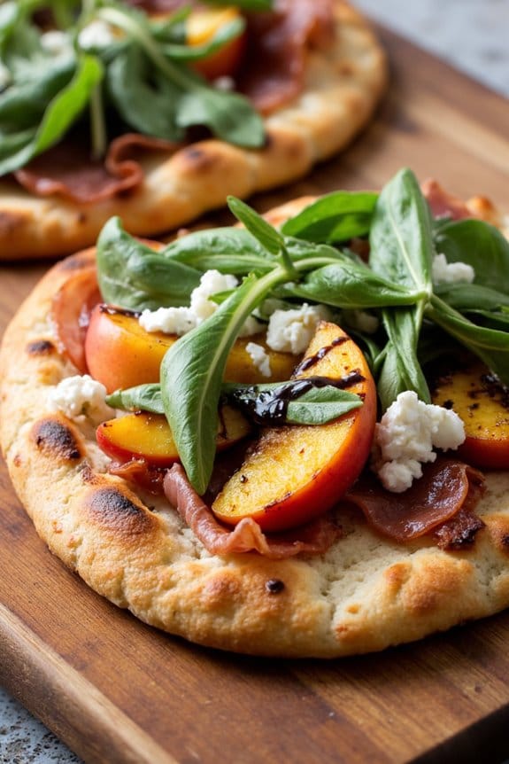 grilled peach prosciutto flatbreads recipe