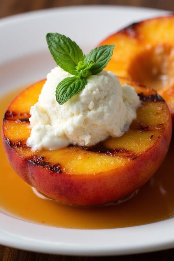 grilled peaches with honey