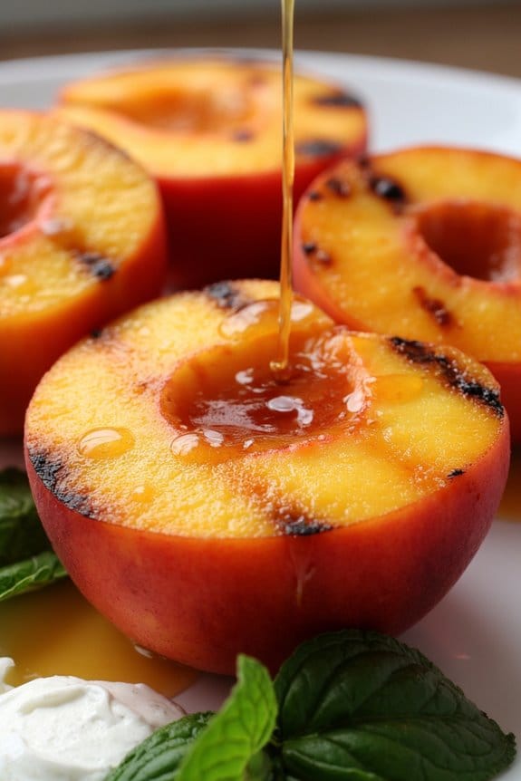 grilled peaches with honey