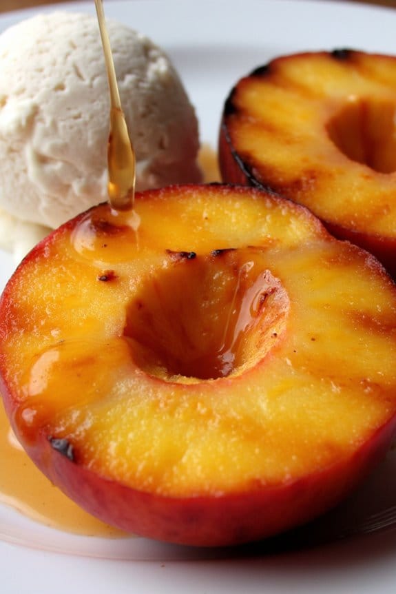 grilled peaches with ice cream