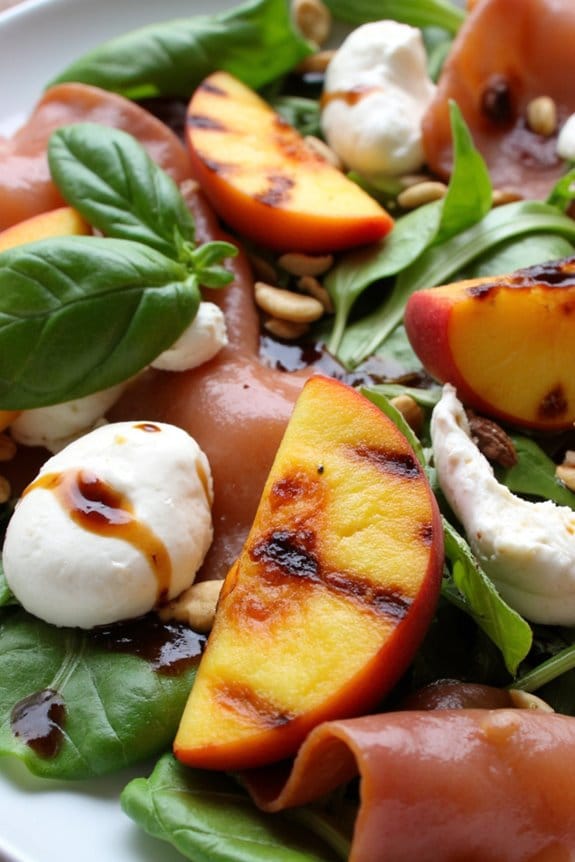 grilled peaches with prosciutto salad
