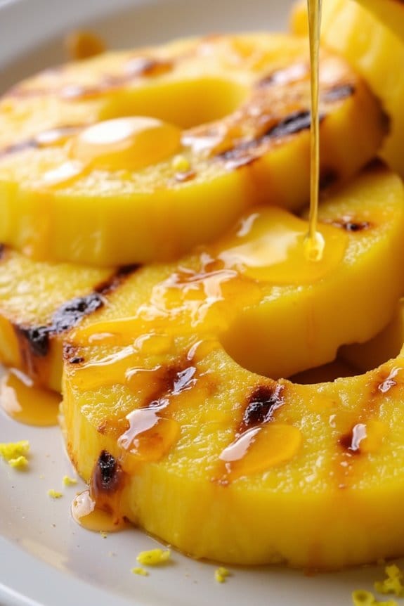 grilled pineapple with honey drizzle