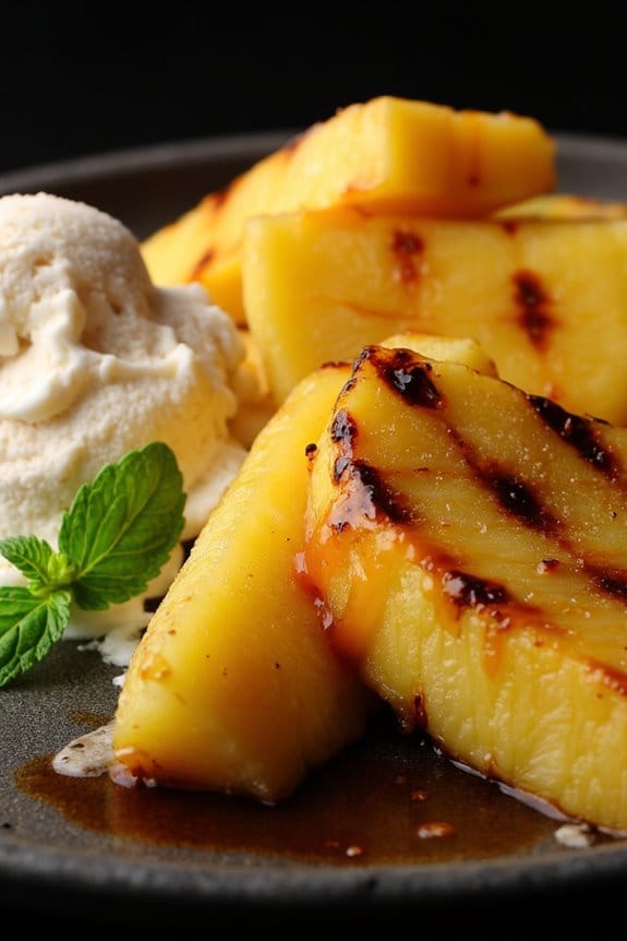 grilled pineapple with honey glaze
