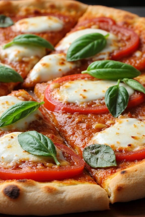 grilled pizza with basil