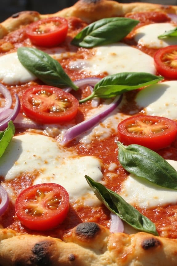 grilled pizza with fresh toppings