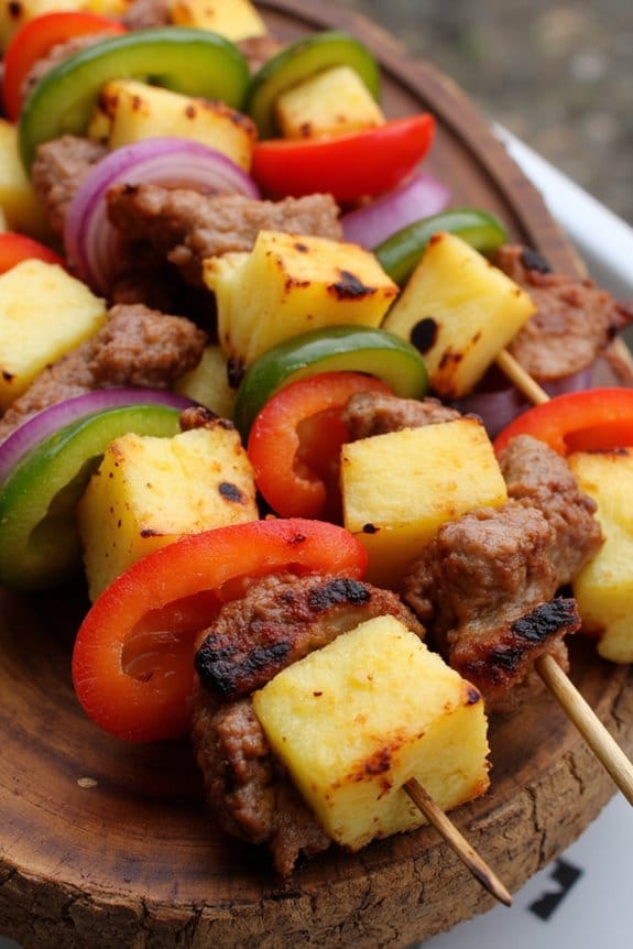grilled pork and pineapple kebabs