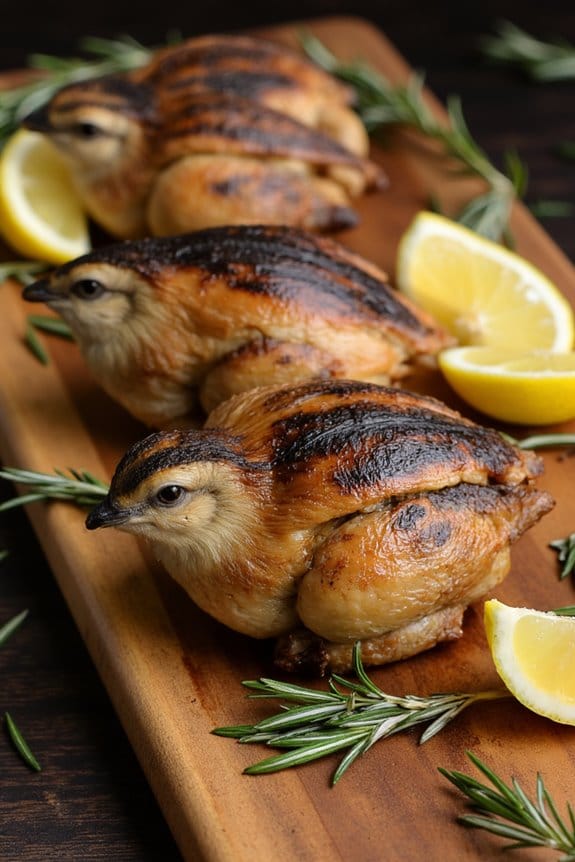 grilled quail with herb marinade