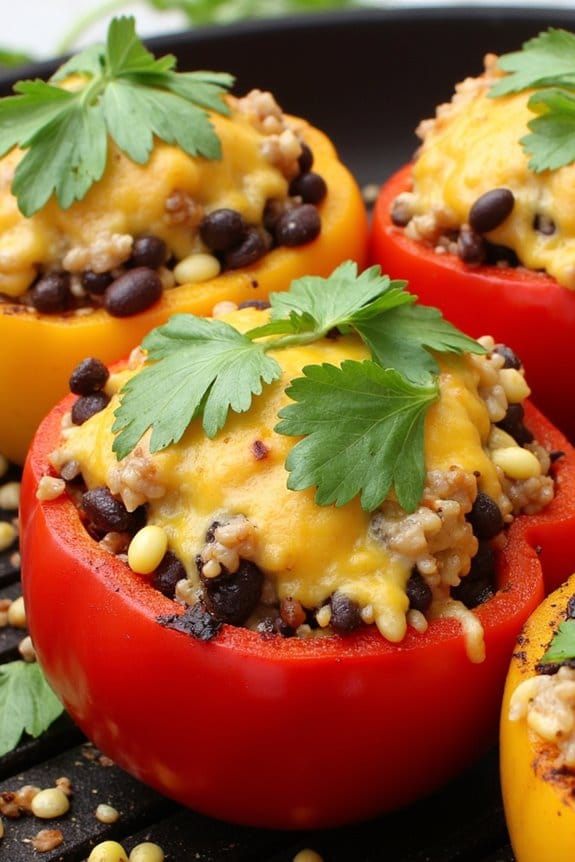 grilled quinoa stuffed peppers