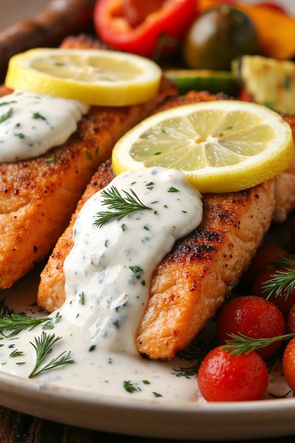 grilled salmon with dill sauce