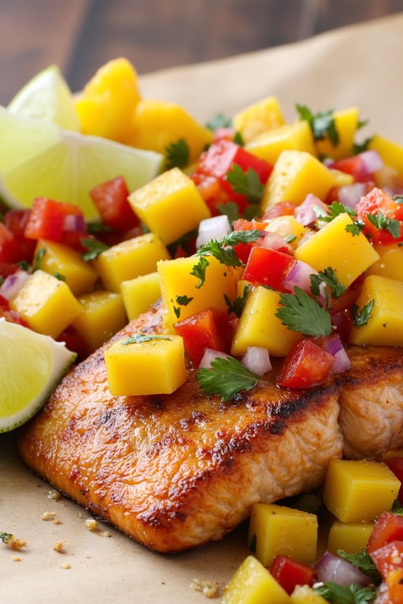 grilled salmon with mango salsa