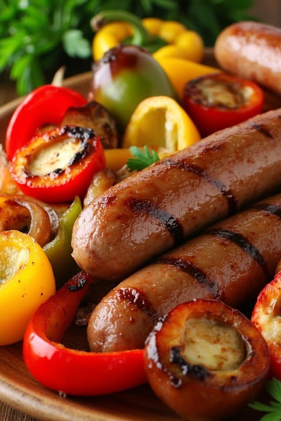 grilled sausage and peppers delight