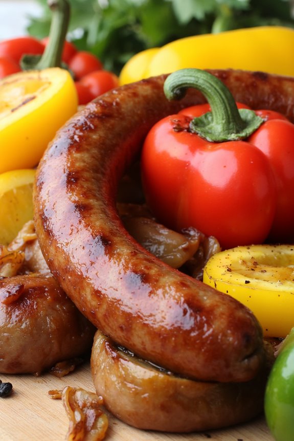 grilled sausages with saut ed peppers