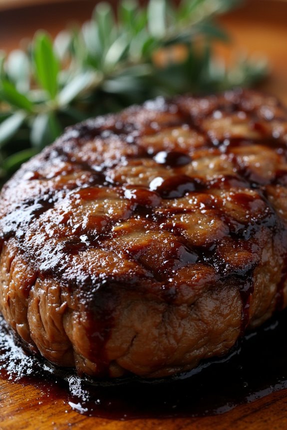 grilled steak with balsamic glaze