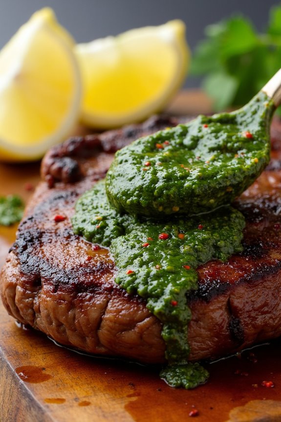 grilled steak with chimichurri
